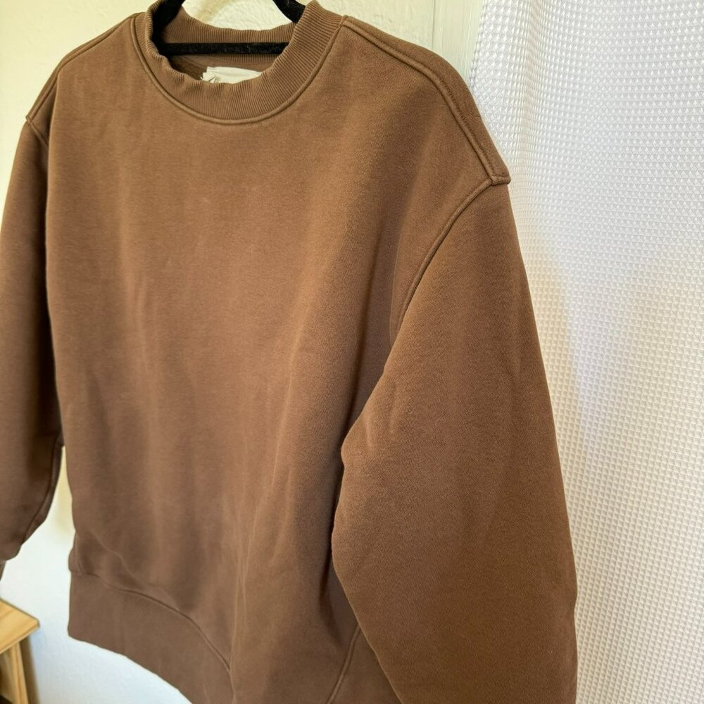 Everlane ReTrack Oversized Crew Sweatshirt in Cocoa